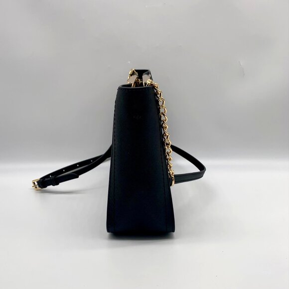 Michael Kors Chelsea Black Saffiano Leather Convertible Crossbody Clutch - NWT - Picture 8 of 11